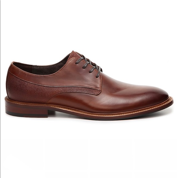 New Men’s Aston Grey Adayde Oxford Cognac Shoes - Picture 5 of 9